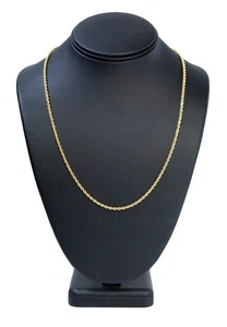 (MA5) Collar de cadena de cuerda de 22" de oro amarillo de 10K 5,5 gramos 2,5 mm - Imagen 1 de 5