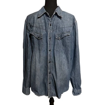 Camisa Western Ralph Lauren Denim & Supply Pearl Snap Para Hombre XL Foto 1 de 4