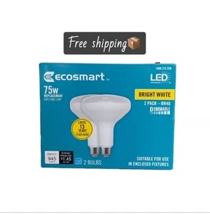 NeW-EcoSmart75-Watt Equivalent BR40 Dimmable LED Light Bulb Bright White(2-Pack) - Picture 1 of 3