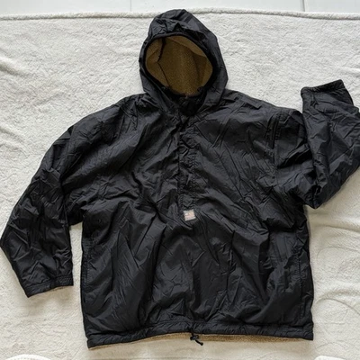 VTG Polo Ralph Lauren Mens Reversible Sherpa Nylon Pullover Hooded Jacket ~ 2XL - Image 1 of 4