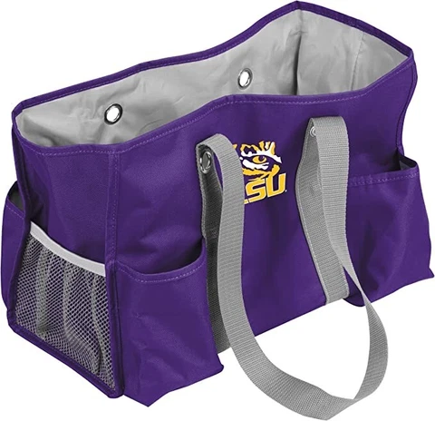 NCCA LSU Tigers Junior Caddy Bag Tote Diaper Tailgate Picnic Weekend Cooler 15" Cover