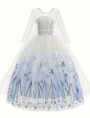 NEW Princess Elsa Frozen 2 Dress Girls Halloween Costume - Image 1 of 4