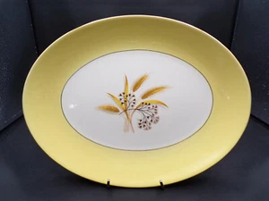 USA Vintage Century Semi-Vitreous Autumn Gold Pattern Serving Platter 12" F25 - Picture 1 of 6