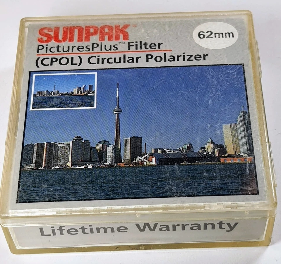 62mm Circular Cir Polarizing Polarizer Lens Filter C-PL CPL Polarizing Sunpak - Image 1 of 4