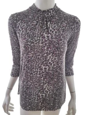 CAPPUCCINI  T. M Gris Blusa Viscosa Manga 3/4 Patrón de animales - Imagen 1 de 4