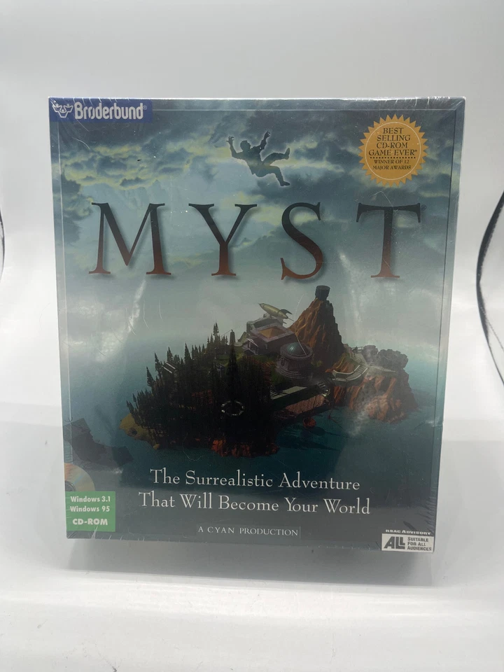 Myst CD-ROM Windows 95 Big Box PC Game 1996 Broderbund - NEW & SEALED - Image 1 of 4