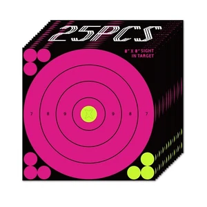 25 Pack 8'' Bullseye Splatter and Sefl Adhesive shooting Target Paper & Pasters - Imagen 1 de 6