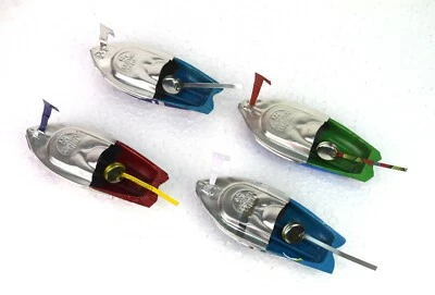 Set Of 4 Fun Steam Powered Tin Toy Boat Putt Sound Made In India i67-27 - Image 1 of 4
