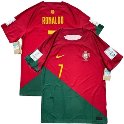 2022 Portugal Authentic Home Jersey #7 Ronaldo Medium Nike World Cup Match NEW - Image 1 of 4
