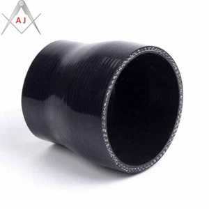 Black Straight Silicone Hose ID 2.13"-3" 54mm To 76mm Coupler Reducer Turbo Pipe - Imagen 1 de 6