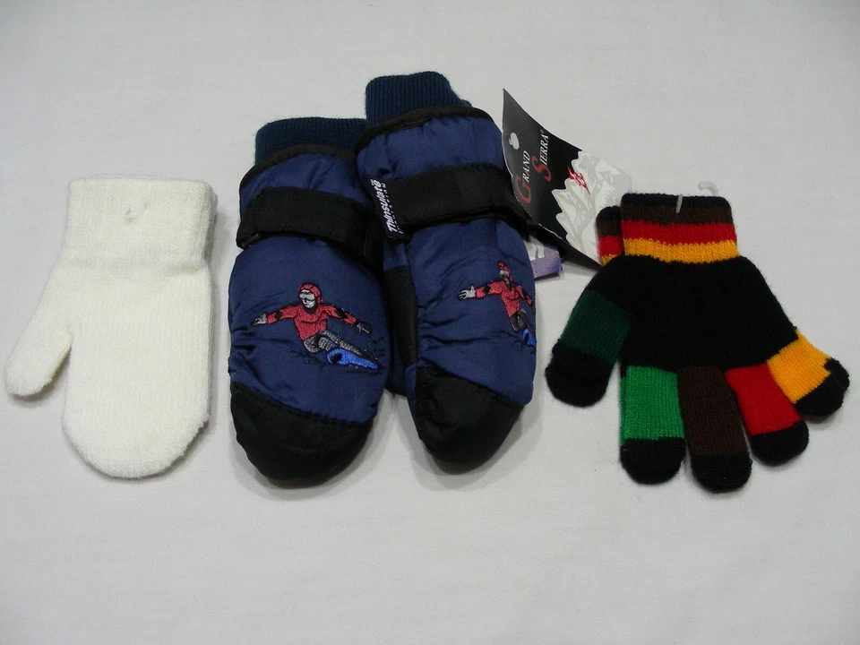 Зимние лыжные перчатки GRAND SIERRA размер 2-4 + 1 пара кремовых варежек и 1 пара перчаток! - Изображение 1 из 4