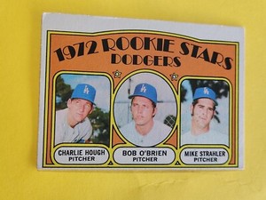 1972 TOPPS BASEBALL MLB  Rookie Stars Hough O'Brien Strahler Dodgers # 198 