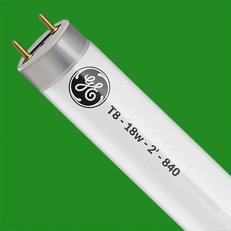 1x 18W GE T8 2ft 24" 600mm Fluorescent Tube Strip Light Bulbs 4000K Lamps G13 - Image 1 of 4
