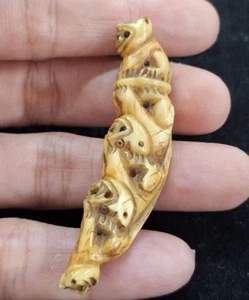 Antik LP Pan Thai Amulett echt alt Amulett Segen Tiger Familie Anhänger - Bild 1 von 9