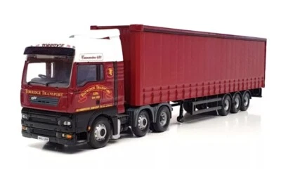 Corgi 1/50 Scale CC13402 - ERF ECT Curtainside Truck Torridge Ltd - Maroon - Image 1 of 4