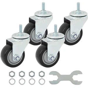 Finnhomy Swivel Caster Wheels 3 Inch Threaded Stem Casters Set of 4 Heavy Duty - Picture 1 of 7