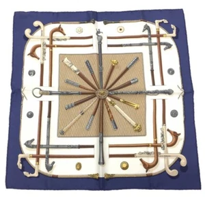 Hermes Vintage Rare scarf Carre 45 CANNES&POMMEAUX Silk from japan - Picture 1 of 24