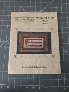 Waxing Moon Designs Cross Stitch My Heart Beats True #087 Pattern & Backing - Picture 1 of 3