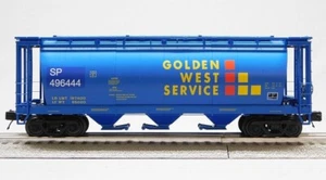 MTH PREMIER GOLDEN WEST SERVICE (SOUTHERN PACIFIC) 3 BAY CYLINDRICAL HOPPER CAR - Picture 1 of 1