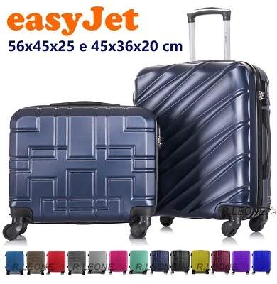 Valigia 56x45x25 o 45x36x20 cm EasyJet Trolley Bagaglio a mano ABS 4 Ruote 2130