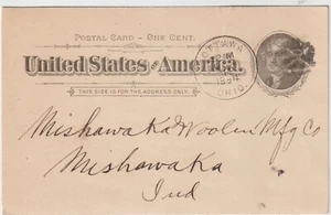Ottawa Ohio 1894 govt Postal fancy cork cancel (Putnum Co) (A117) - Picture 1 of 2