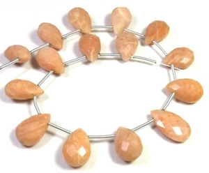 Natural Amazonite Gems Beads 14-17mm 8Inch Orange Pear Faceted Beads DIY LC-1742 - Picture 1 of 6