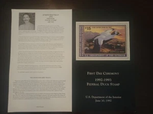#RW59 1992 -1993 Duck Stamp Program - First Day of Sale Signed by all - Picture 1 of 11