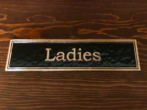 Ladies: Door or Wall Sign, Contemporary Pure Brass Sign - Picture 1 of 10