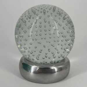 5 Inch Hand Blown Glass Bullicante Controlled Bubble Paper Weight  Stand - Picture 1 of 20