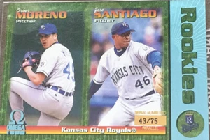 1999 Pacific Omega Baseball Rookies Parallel 43/75 Orber Moreno, Jose Santiago - Picture 1 of 2