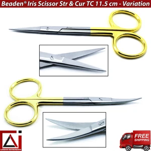 Beaden® Iris Surgical Tissue Gum Scissors Straight & Curved TC 11.5 cm Variation - Picture 1 of 19