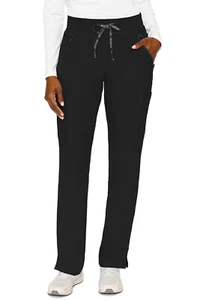 Med Couture Scrubs Women's Zipper Petite Pants MC2702P BLK Black Free Ship - Picture 1 of 3