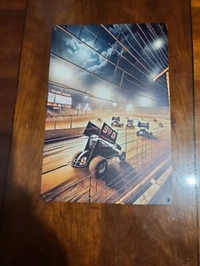 Sprint Car Racing Metal Sign Man Cave Garage Auto Shop 7 7/8 in x 11 3/4 in NEW - Picture 1 of 2
