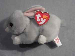 TY Beanie Baby - NIBBLER the Gray Bunny (6") - MWMTs Easter Plush - Picture 1 of 5
