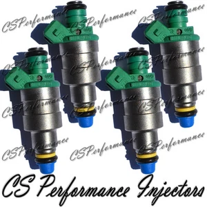 OEM Bosch Fuel Injectors Set (4) 0280150357 for 84-91 Volvo 2.3L I4 Green Top - Bild 1 von 9