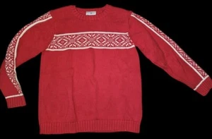 * HANNA ANDERSSON Red White Knit Pullover Sweater Boys 120 Size 6-7 - Picture 1 of 4
