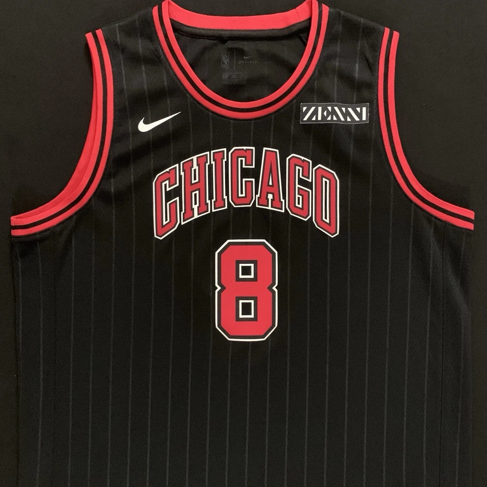Nike Zach Lavine Chicago Bulls #8 Black Statement Swingman Jersey Youth XL 18-20 - Image 1 of 4
