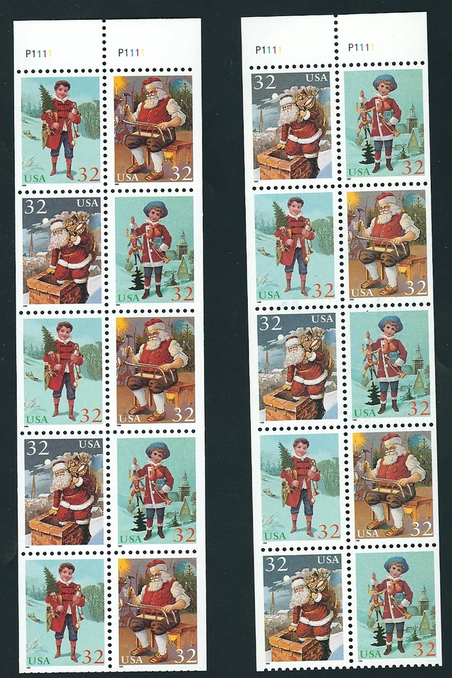Scott #3004/7...32 Cent...Christmas...Booklet Pane of 10...2 Styles - Image 1 of 1