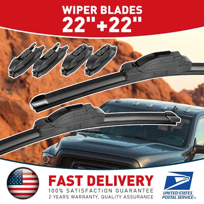 All Weather Performance Wiper Blade Set for 1994-2001 Ford F-150 F-250 F-350 - Image 1 of 4