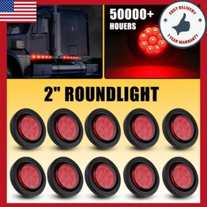 10x Flush-Mount Red Round 2" Side Marker Light Clearance LED Truck Trailer Lamp - Bild 1 von 20