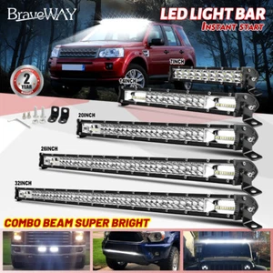 For Offroad UTE ATV 4X4 4WD UTV Dual Row 7"14"20"26"32" LED Light Bar Spot Flood - Picture 1 of 17