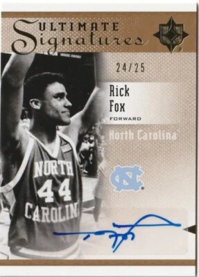 2010 Ultimate Collection Signatures RICK FOX Auto /25 UNC Tar Heels #S-RF - Image 1 of 2