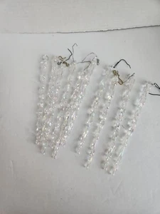Vintage Clear Plastic Twist Icicles Set Of 10 Realistic Christmas Winter Ice  - Picture 1 of 6