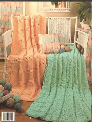 Quick Knit Afghans 2 Joyce Vanderslice Leisure Arts Leaflet 550 - Image 1 of 2