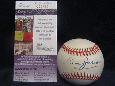 Ken Jones (D 1991) Autographed ONL (Feeeney) Baseball - JSA Cert - Image 1 of 4