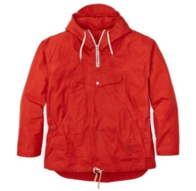 Filson Ranger Anorak 20248770 Ex Orange Bright Red Waxed Pullover Quarter Zip - Image 1 of 4