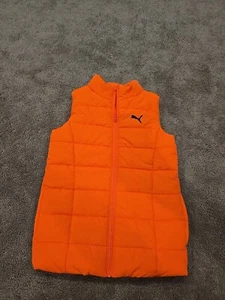 Kids Girls Puma Flourescent Pink Puffer Vest Size M 10/12 - Picture 1 of 5