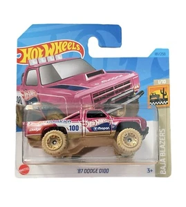 hot wheels 87 dodge d100 brand new truck pink dodge car desert 1:64 - Zdjęcie 1 z 4