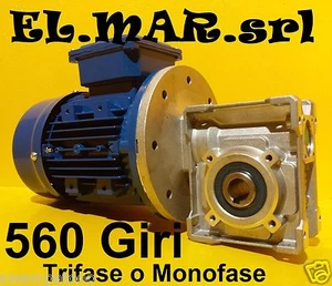 Getriebemotor 560 U/min HP 0,5 Drehzahlminderer Einphasenmotor Drehstrom Kw 0,37 - Bild 1 von 6