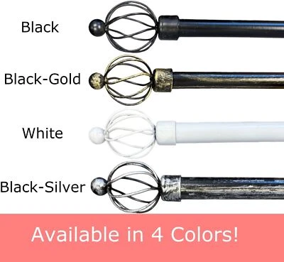 Pack of 2 Adjustable Window Curtain Rods - Sizes For all windows! Mixer Design - Image 1 of 3